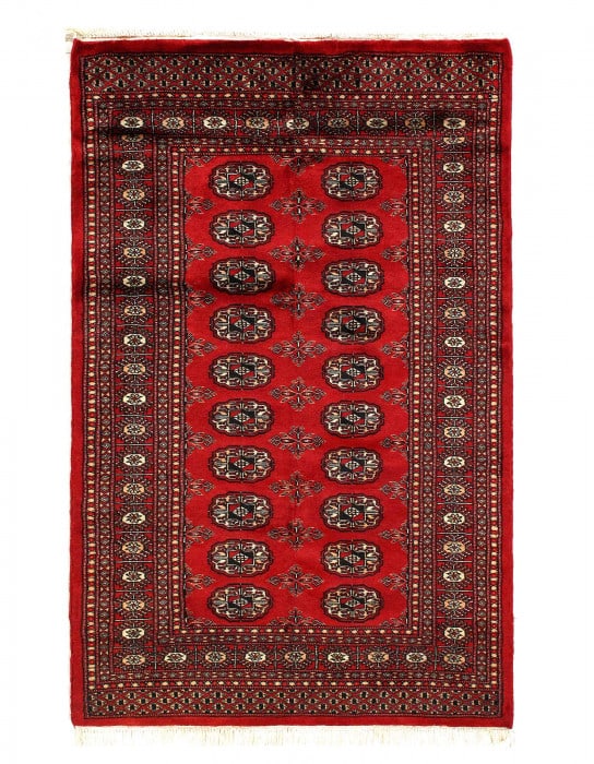 Fine Hand Knotted Bokhara rug 3' X 5': Fine Hand Knotted Bokhara rug 3' X 5' - New, Bokhara, Hand-Knotted, Lamb's Wool, 300 -D12557- 862.This item is part of our fine auction collection which includes many fine home accessories including a