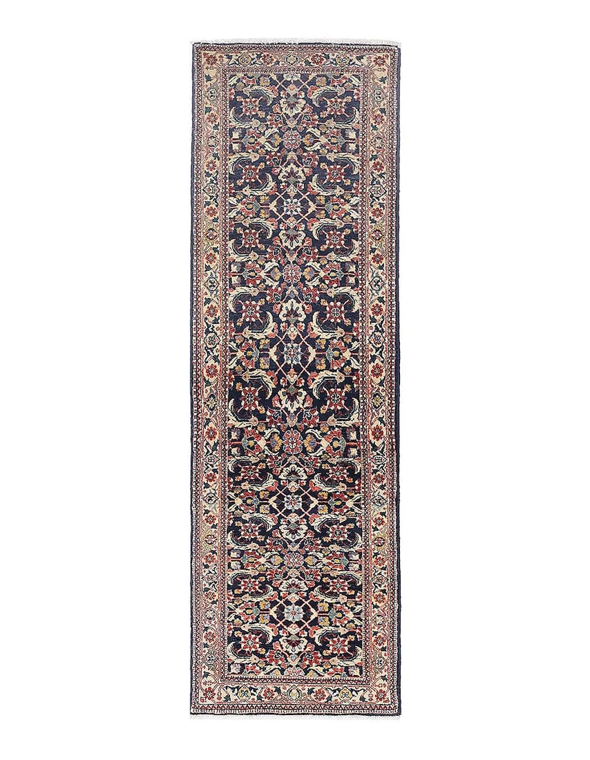 Navy blue fine hand knotted persian bidjar runner 2' X 6'7'' (1 of 5)