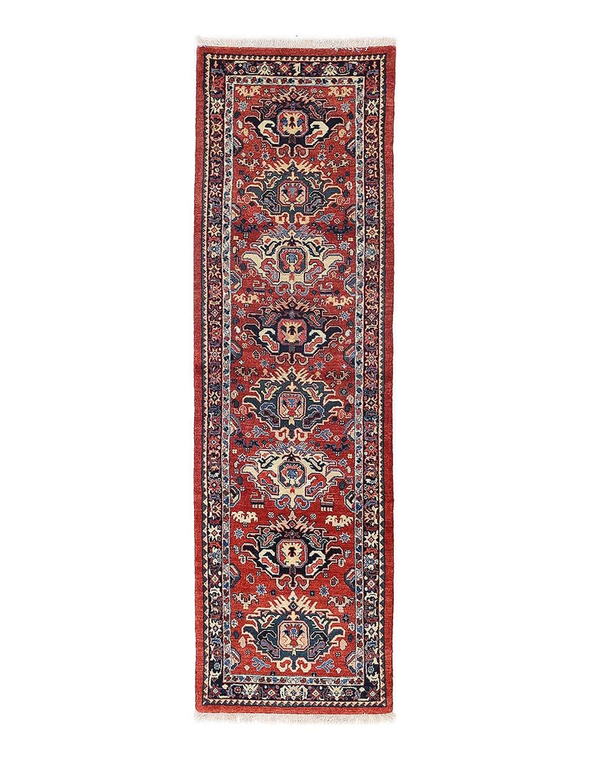 Red color Fine Hand knotted Persian Bidjar 2'1'' X 6'7'' (1 of 4)