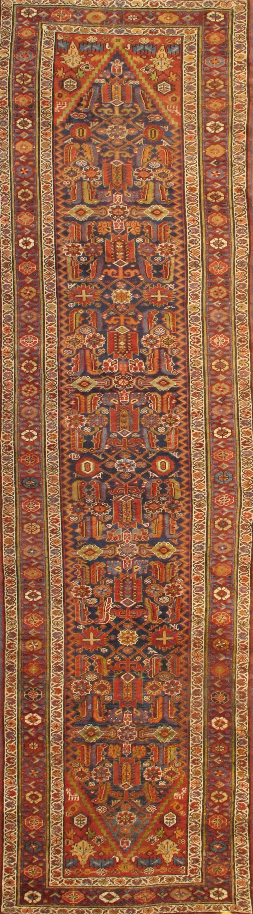 Navy Antique Bidjar runner 3'.7'' X 13' 4'' (1 of 3)