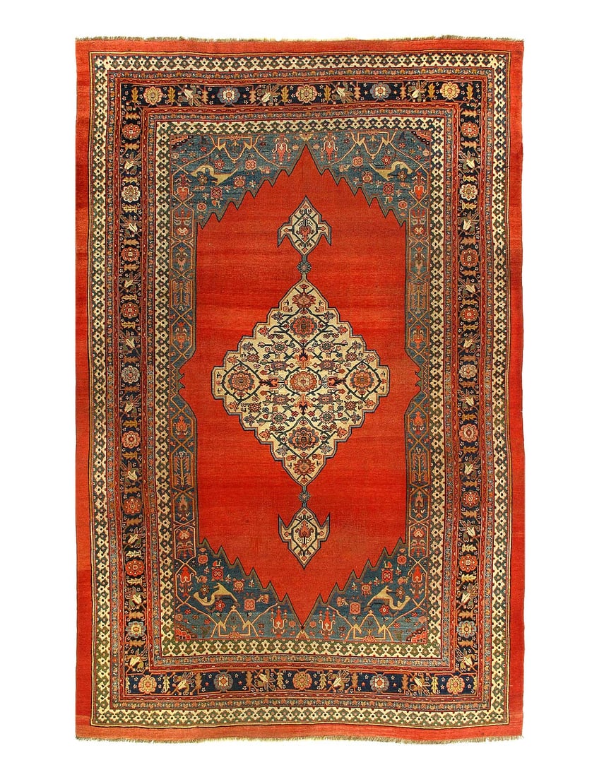 Rust Persian Antique Bidjar 7' X 11'.6'': Rust Persian Antique Bidjar 7' X 11'.6'' - Circa 1880, Bidjar, Hand-Knotted, Lamb's Wool, 300 -D07605- 862.This item is part of our fine auction collection which includes many fine home accessories in