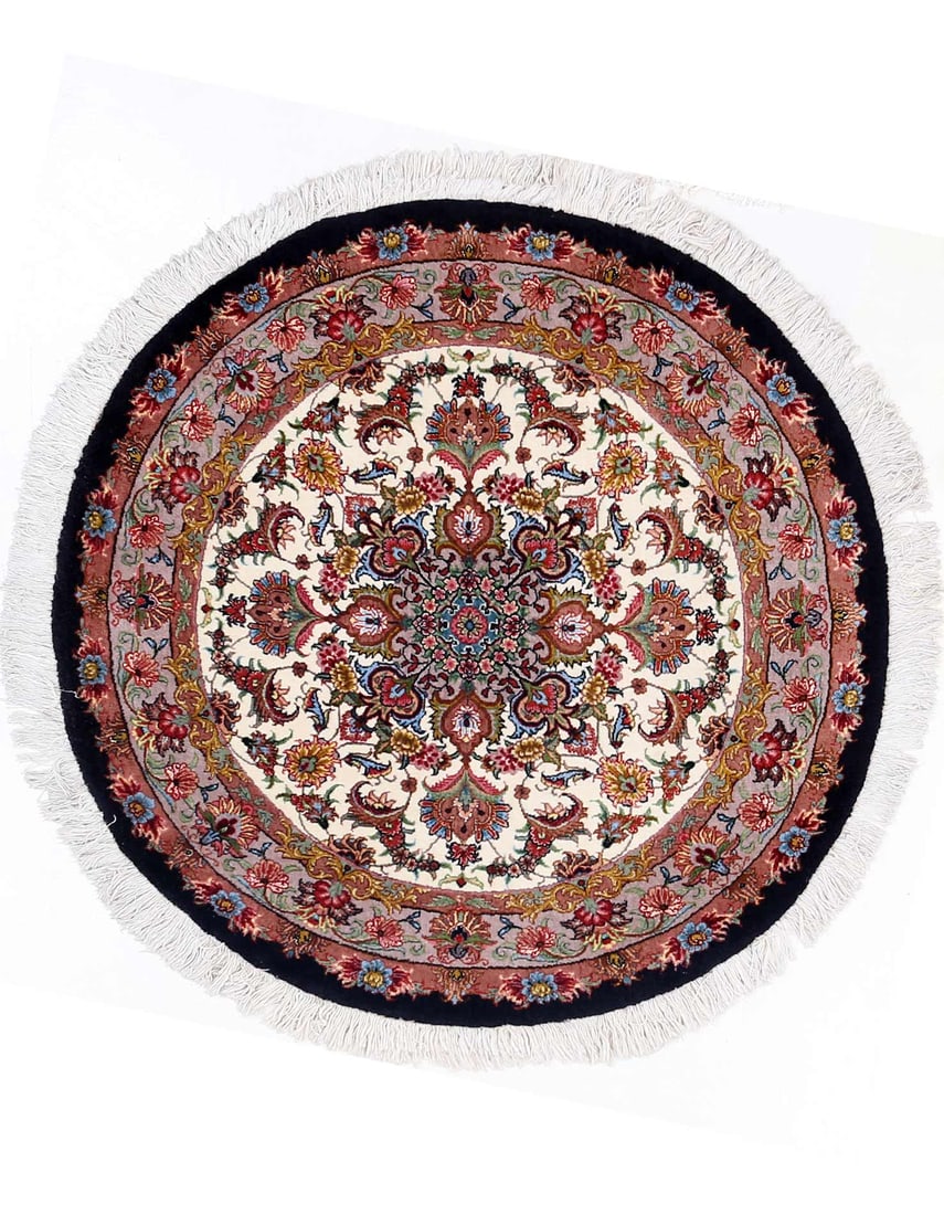 Fine Hand knotted Persian Bidjar round rug 3'6"X 3'6" (1 of 4)