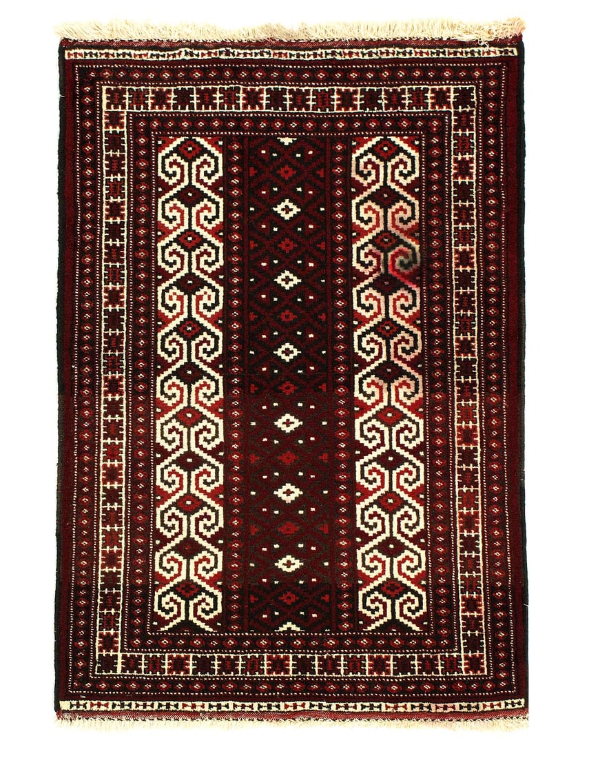 Red color fine hand knotted Turkman 2'9"X 4' (1 of 3)