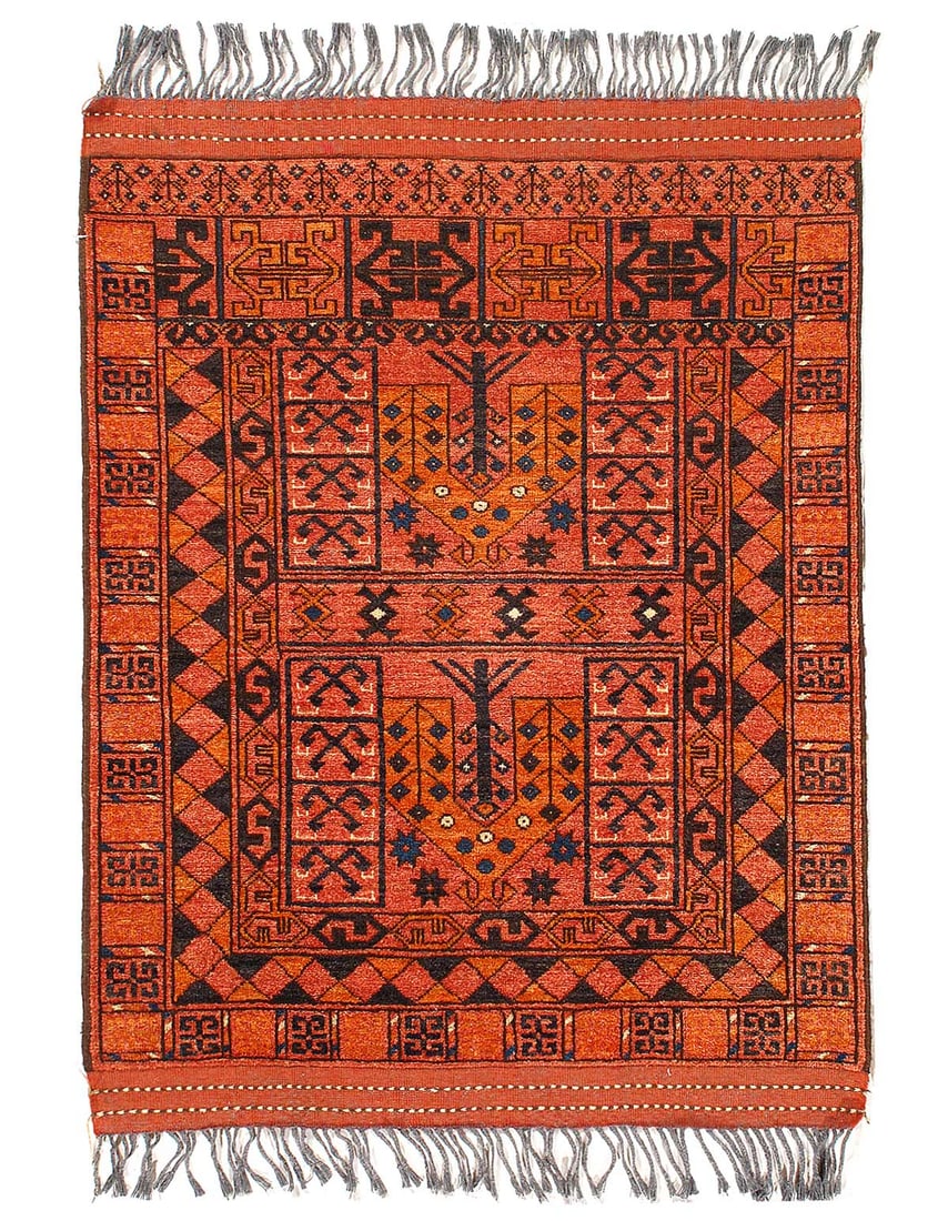 Afghan Baluch Wool Rug 3'3"X 3'9" (1 of 3)