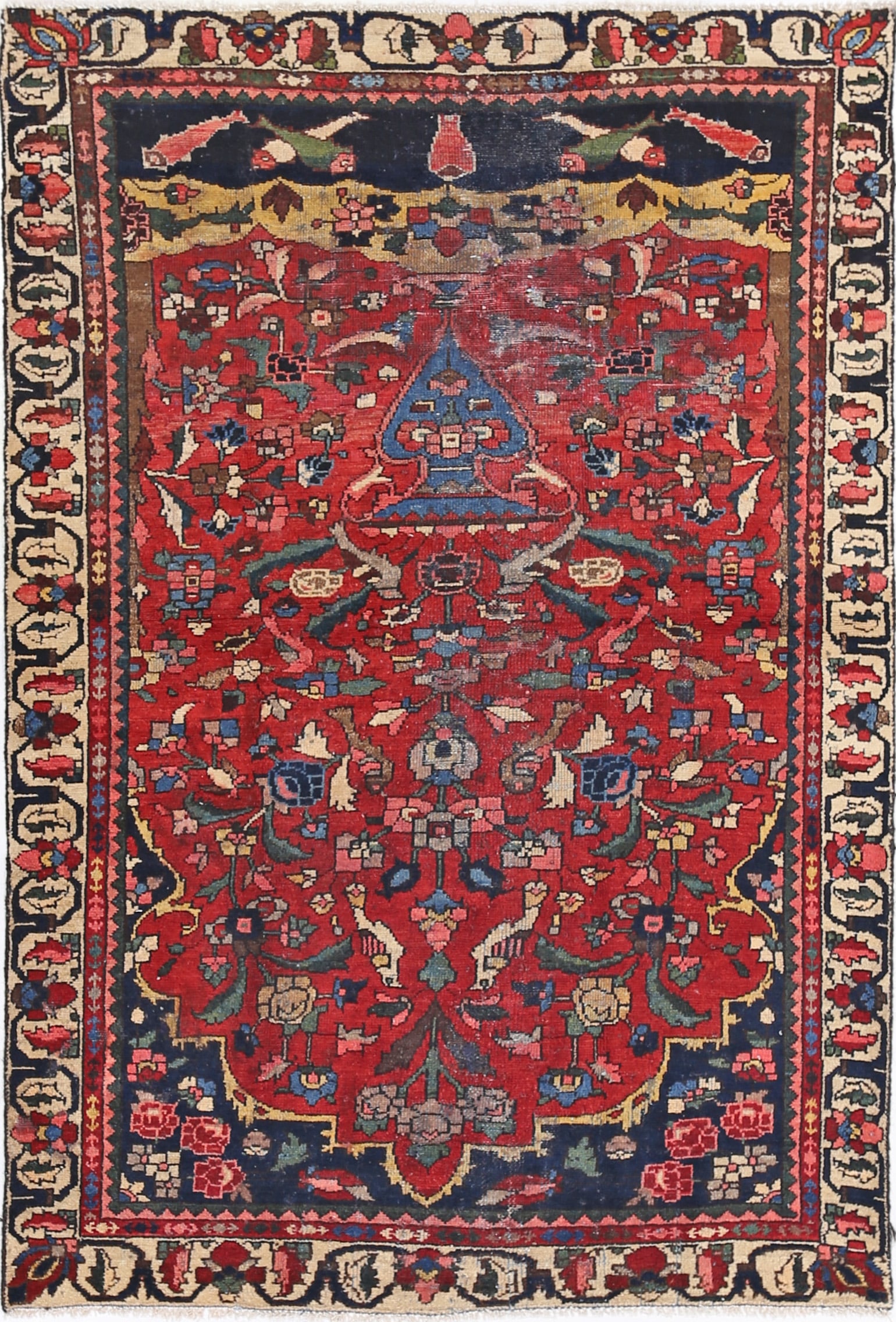 Persian Hand knotted antique bakhtiari rug 4'2'' X 6'5'' (1 of 4)
