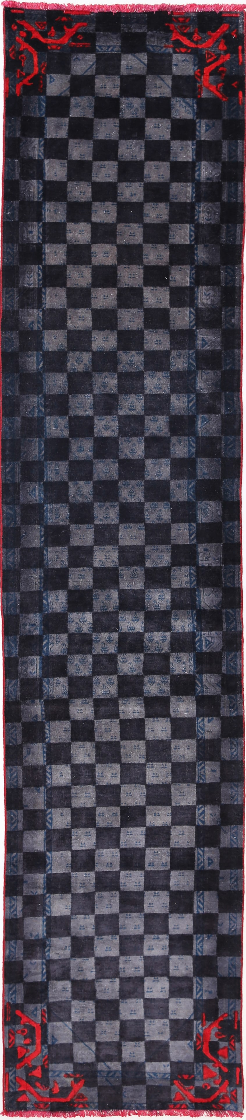 Gray Color Hand knotted persian Overdye runner 2'7'' X 13'6'': Gray Color Hand knotted persian Overdye runner 2'7'' X 13'6'' - 1980, Bakhtiari, Hand-Knotted, Lamb's Wool, 300 -D13329- 862.This item is part of our fine auction collection which includes many fine h