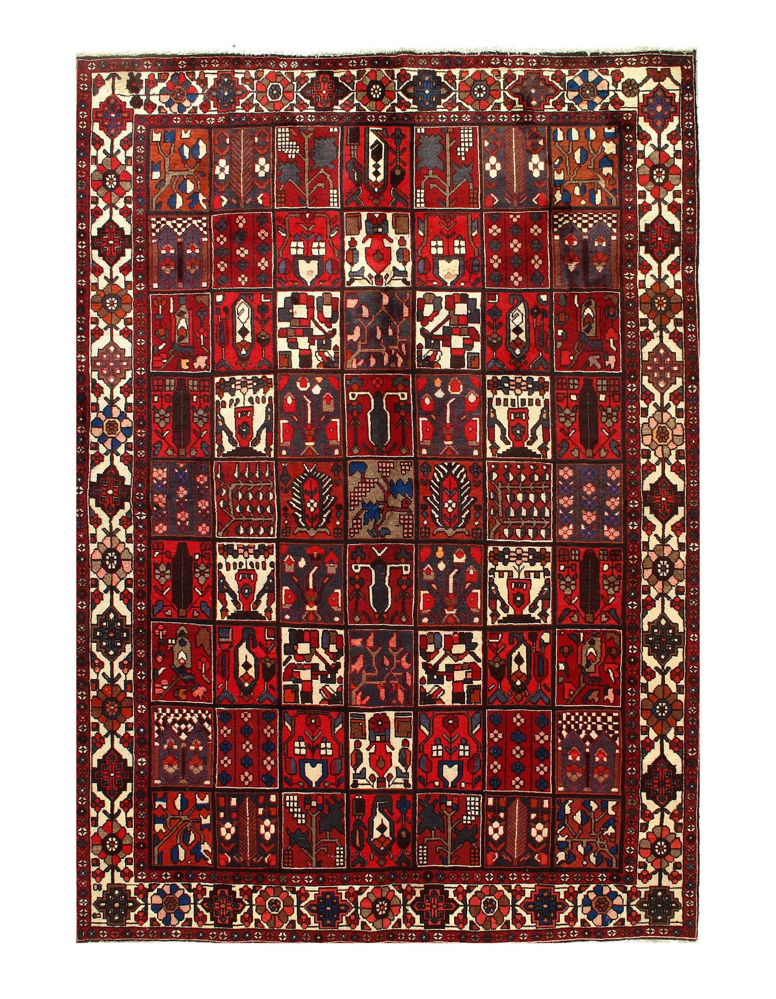 Persian Vintage Bakhtiari Rug - 6'11'' x 9'11'': Persian Vintage Bakhtiari Rug - 6'11'' x 9'11'' - Circa 1970, Bakhtiari, Hand-Knotted, Lamb's Wool, 300 -D11216- 862.This item is part of our fine auction collection which includes many fine home acce