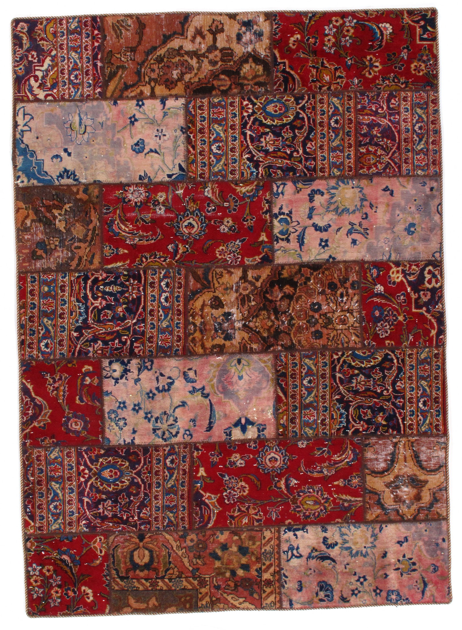 Red Persian Patch work rug 5 x7: Red Persian Patch work rug 5 x7 - , Bakhtiari, Hand-Knotted, Lamb's Wool, 300 -D08418- 862.This item is part of our fine auction collection which includes many fine home accessories including antique