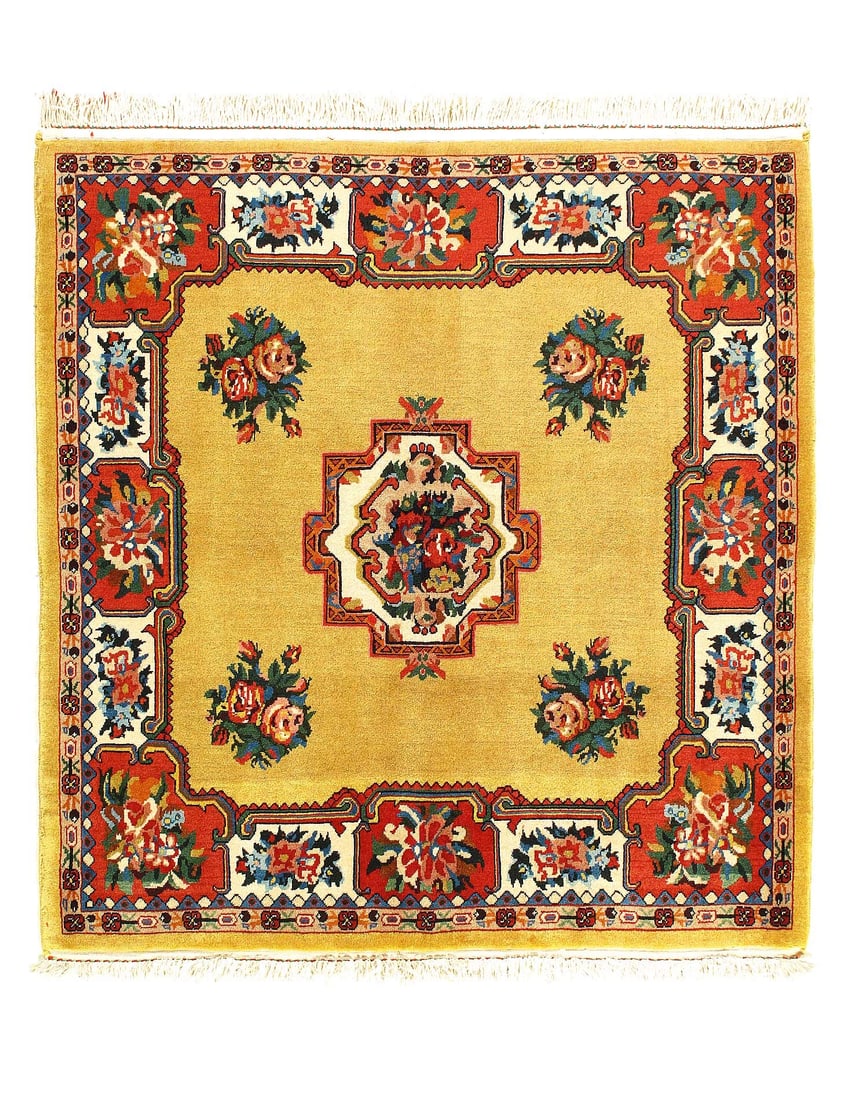 Gold Persian Bakhtiari Square 4' 5'' X 4' 5'' (1 of 3)