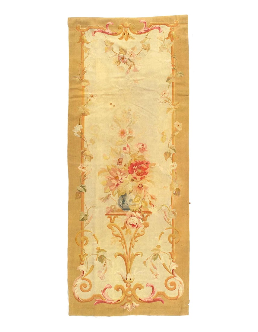 Fine Hand Knotted Antique Tapestery 3'4"X 8'5": Fine Hand Knotted Antique Tapestery 3'4"X 8'5" - CIRCA 1880, Aubusson, Hand-Woven, Lamb's Wool, 300 -D14899- 862.This item is part of our fine auction collection which includes many fine home
