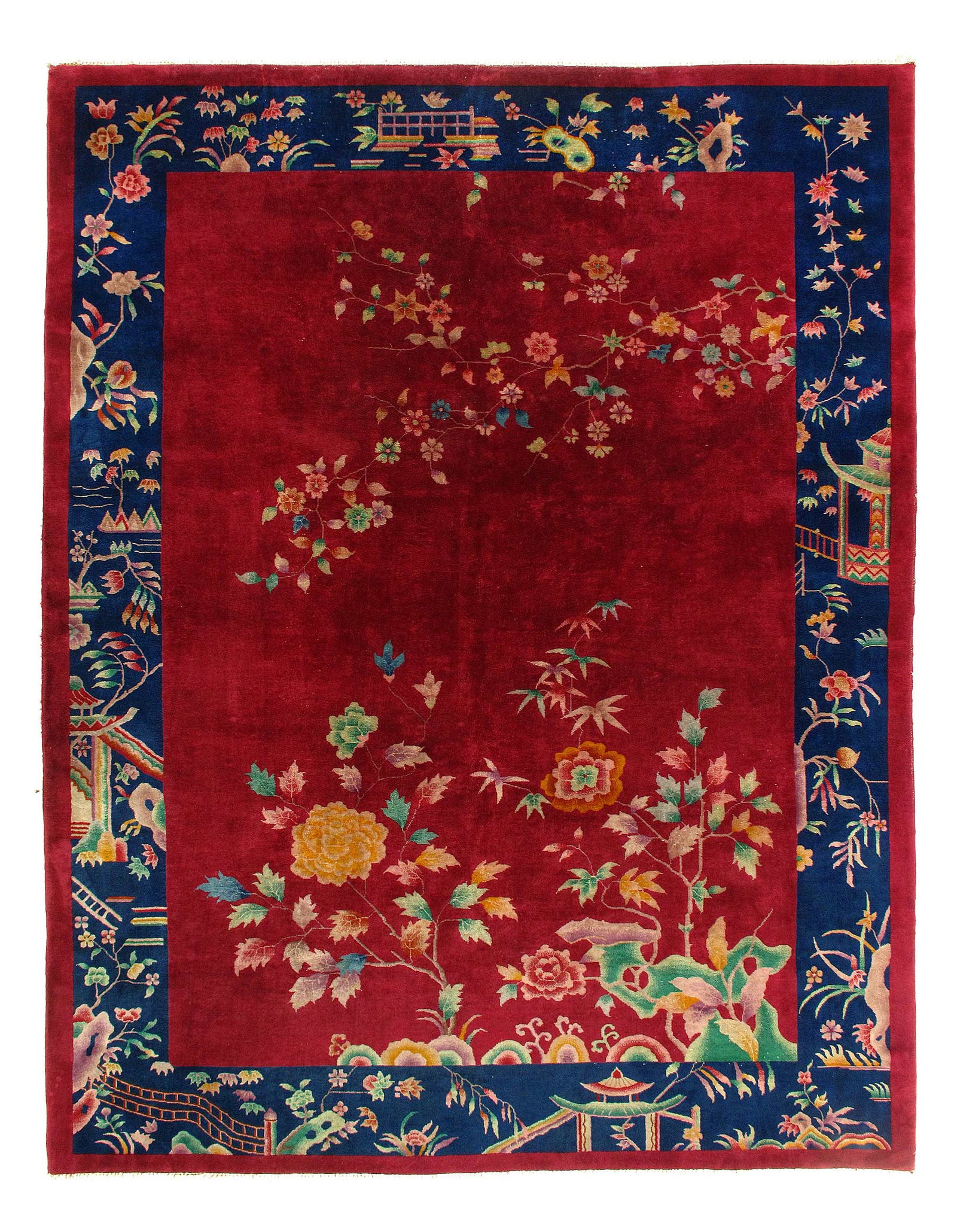 Fine antique chinese art Deco 8'9'' X 11'3'': Fine antique chinese art Deco 8'9'' X 11'3'' - Early 20th Century, Art Deco, Hand-Knotted, Lamb's Wool, 300 -D11602- 862.This item is part of our fine auction collection which includes many fine home 