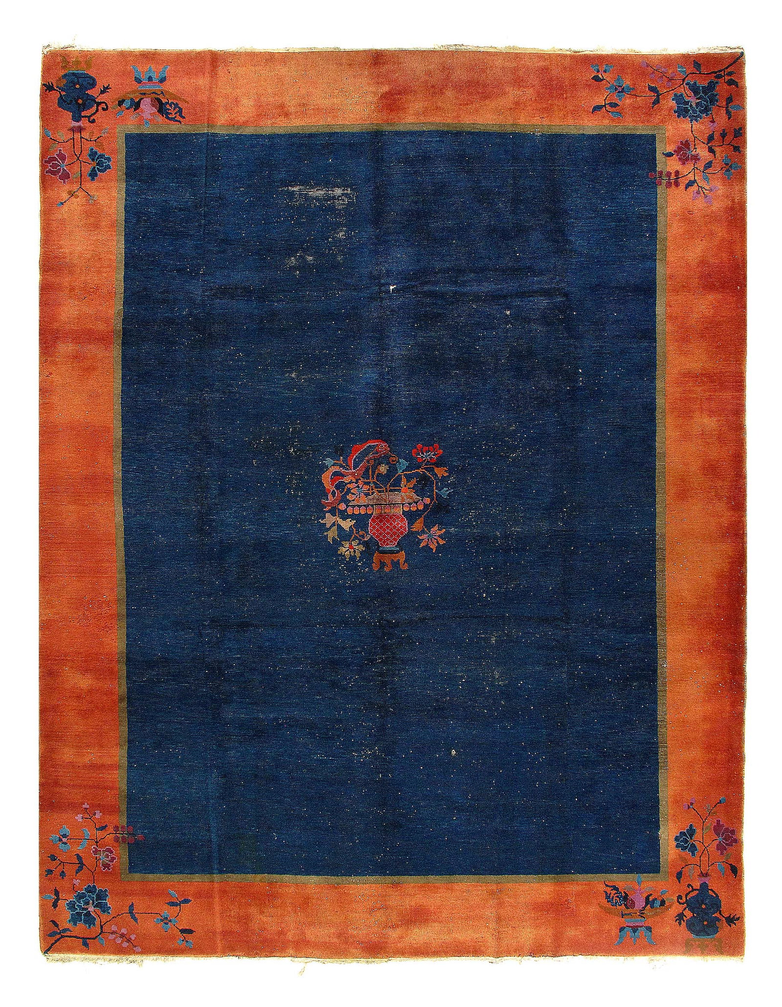Navy Blue Antique Chinese Art Deco 8'11'' X 11'6'': Navy Blue Antique Chinese Art Deco 8'11'' X 11'6'' - Early 20th Century, Art Deco, Hand-Knotted, Lamb's Wool, 300 -D11680- 862.This item is part of our fine auction collection which includes many fine