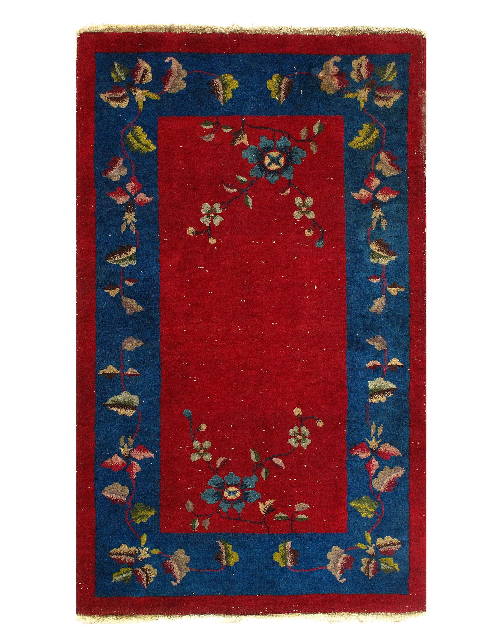 Red color Fine Antique chinese Art Deco 3' X 4'11'': Red color Fine Antique chinese Art Deco 3' X 4'11'' - Early 20th Century, Art Deco, Hand-Knotted, Lamb's Wool, 300 -D11368- 862.This item is part of our fine auction collection which includes many fin