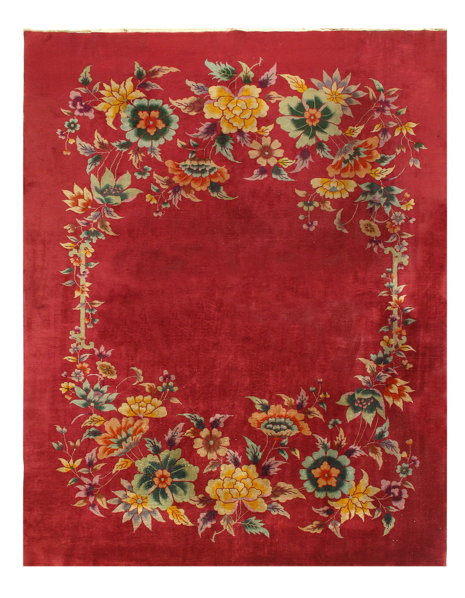 Antique Chinese Art Deco 9' x 11'.6'': Antique Chinese Art Deco 9' x 11'.6'' - circa 1920, Art Deco, Hand-Knotted, Lamb's Wool, 300 -D11074- 862.This item is part of our fine auction collection which includes many fine home accessories inc