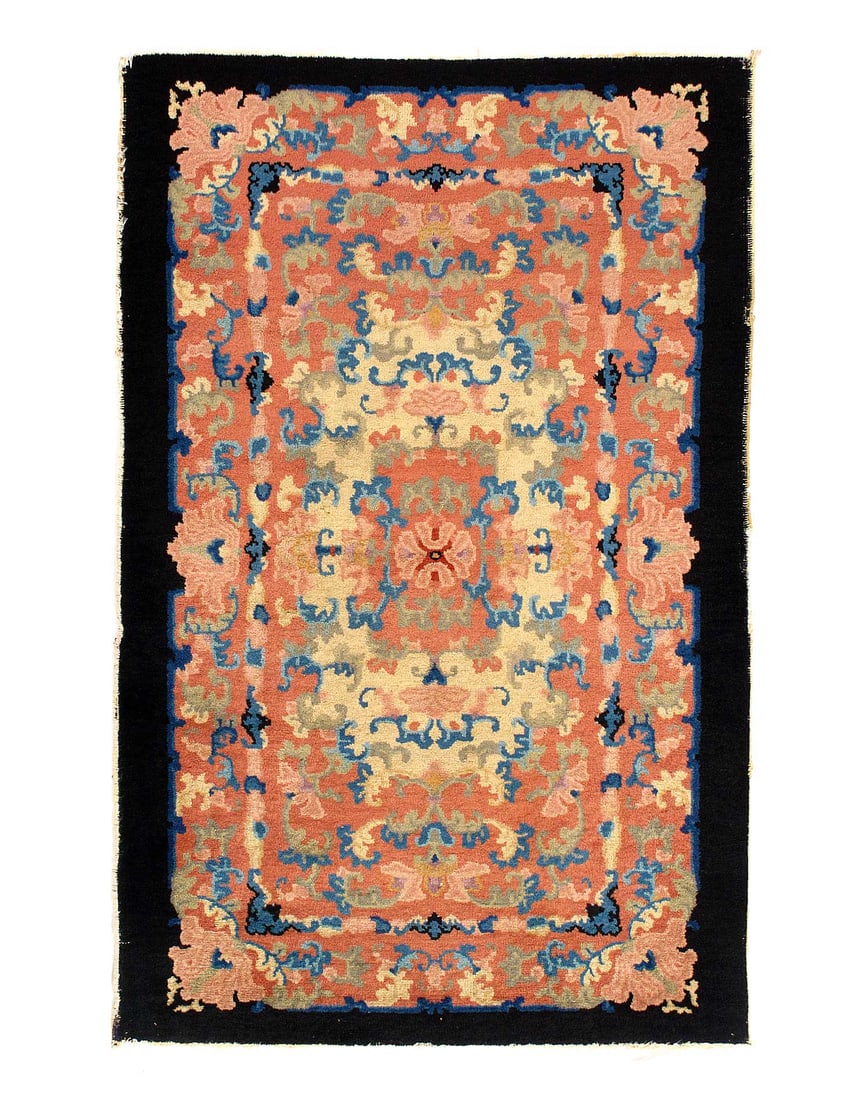 Antique Chinese Hand knotted Art Deco 3'X 5': Antique Chinese Hand knotted Art Deco 3'X 5' - CIRCA 1920, Art Deco, Hand-Knotted, Lamb's Wool, 300 -D15033- 862.This item is part of our fine auction collection which includes many fine home accessor