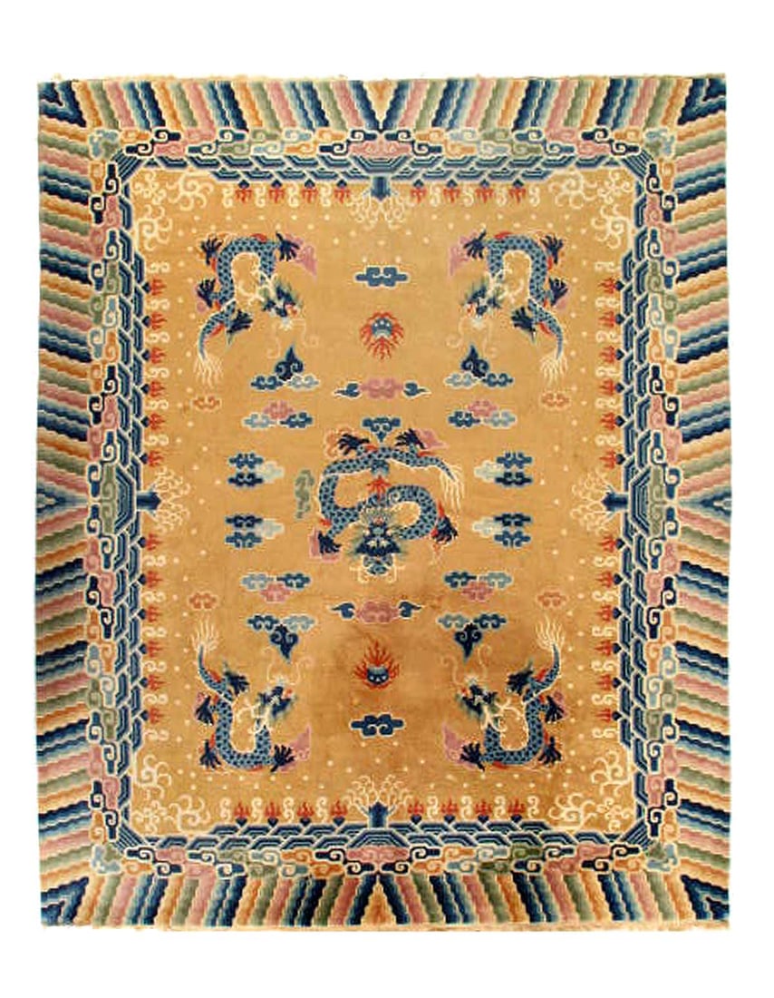 Antique Cloud Band Dragon Design Chinese Rug 8'3'' X 10'3'' (1 of 4)