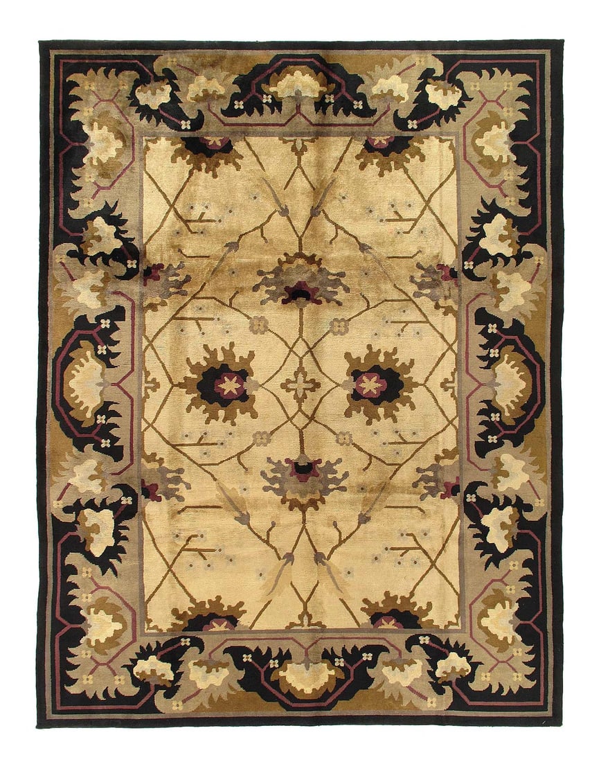Fine Hand Knotted 1980's Art & craft rug 8'11'' X 11'9'': Fine Hand Knotted 1980's Art & craft rug 8'11'' X 11'9'' - 1980, Art & Crafts, Hand-Knotted, Lamb's Wool, 300 -D04305- 862.This item is part of our fine auction collection which includes many fine hom