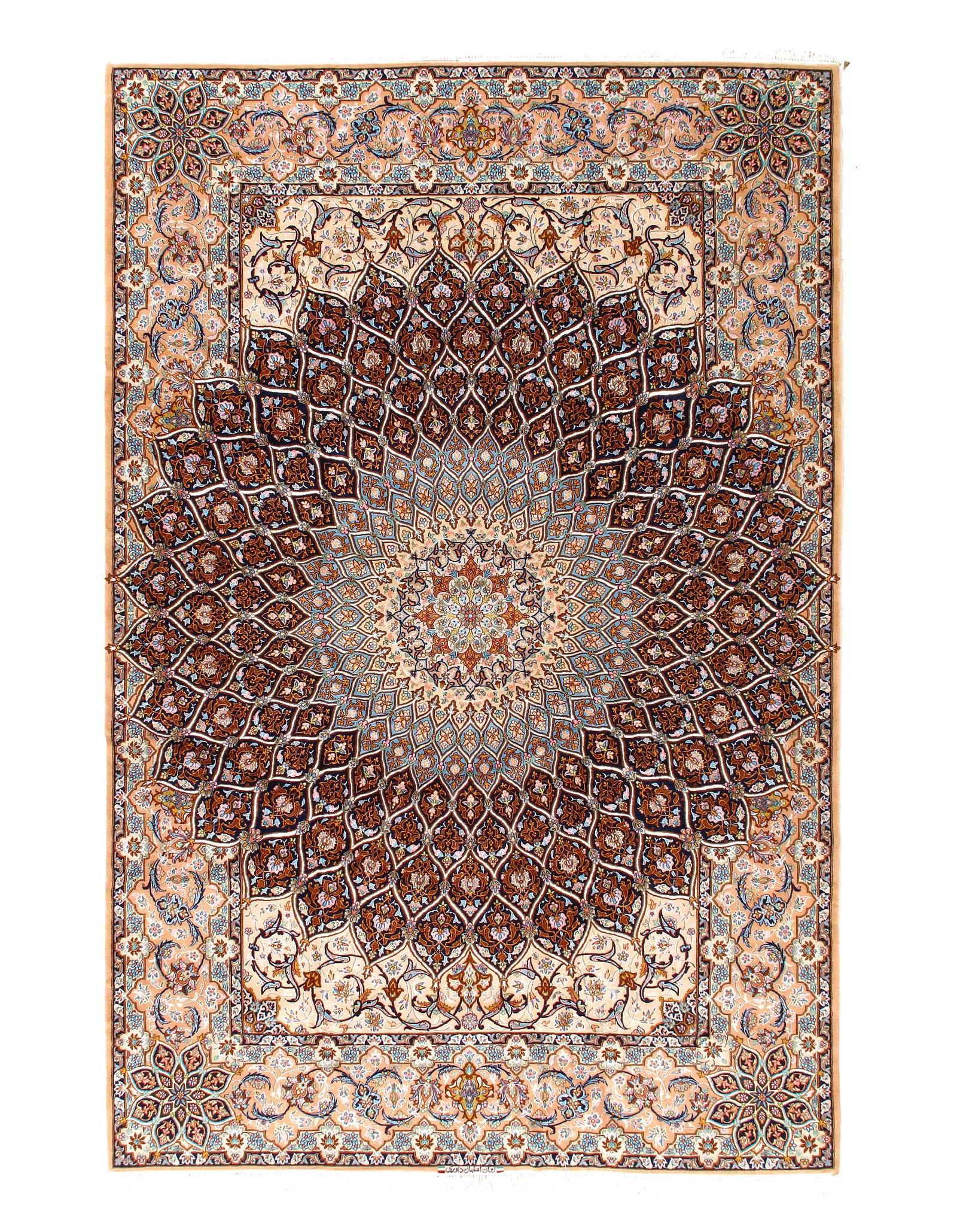 Fine Hand knotted Persian Silk & wool isfahan 6'8'' X 10'2'' (1 of 3)