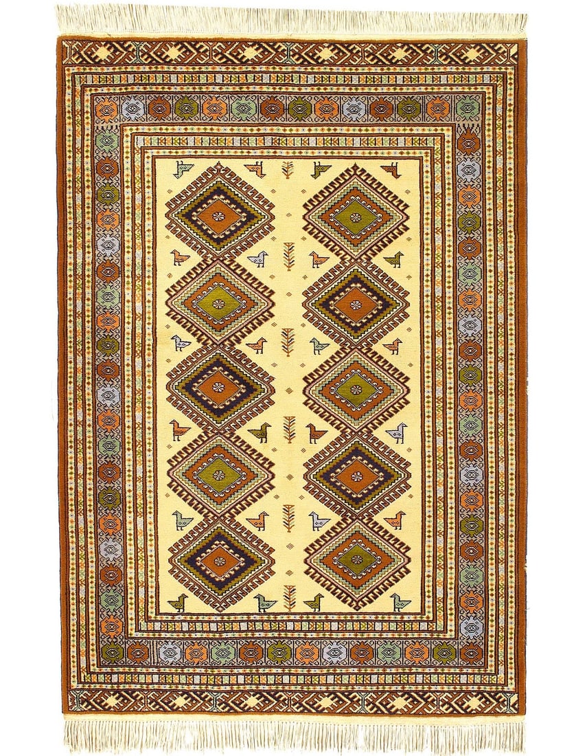 Fine Hand Knotted Persian vintage Ardabill Rug 4' X 6'4'': Fine Hand Knotted Persian vintage Ardabill Rug 4' X 6'4'' - 2000, All Over, Hand-Knotted, Lamb's Wool, 300 -52203- 862.This item is part of our fine auction collection which includes many fine home ac