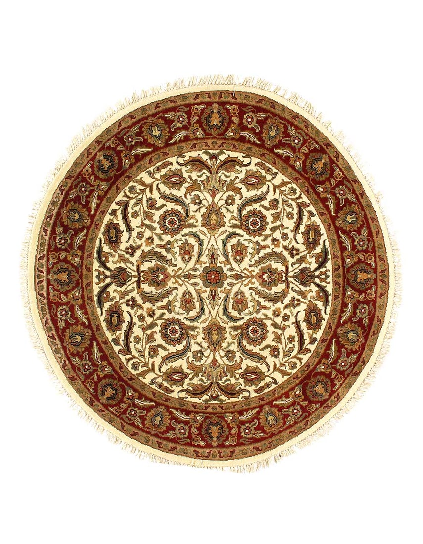 Fine Hand Knotted Agra Round rug 6'1'' X 6'1'': Fine Hand Knotted Agra Round rug 6'1'' X 6'1'' - New, Agra, Hand-Knotted, Lamb's Wool, 300 -D03258- 862.This item is part of our fine auction collection which includes many fine home accessories inclu