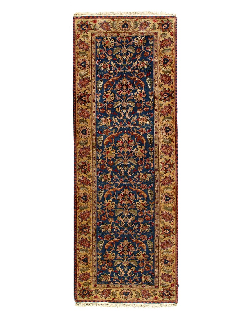 Fine Hand Knotted Indian Agra Runner 3' X 9'1'' (1 of 4)