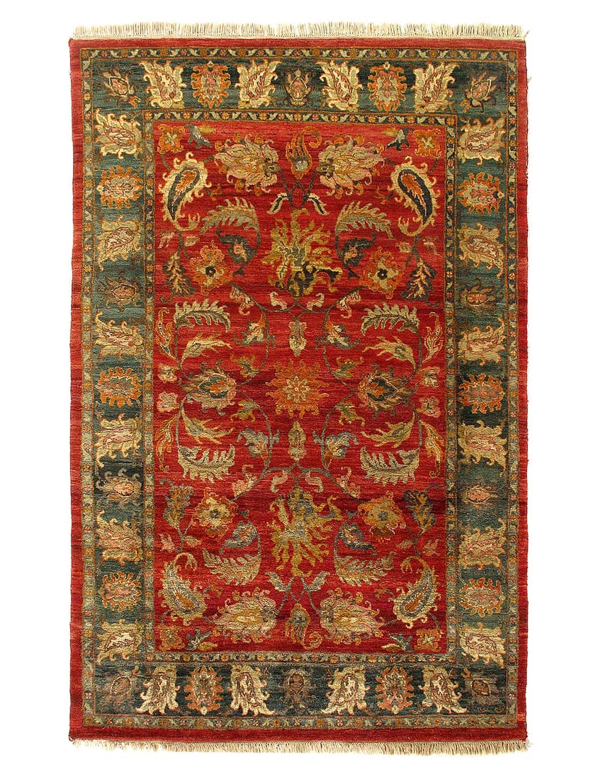 Fine Hand knotted Indian Agra rug 6' X 9'5'': Fine Hand knotted Indian Agra rug 6' X 9'5'' - 2010, Agra, Hand-Knotted, Lamb's Wool, 300 -D14443- 862.This item is part of our fine auction collection which includes many fine home accessories includ