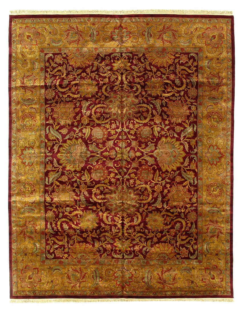 Rust Fine Hand Knotted Augra 12'4"X 14'9" (1 of 5)