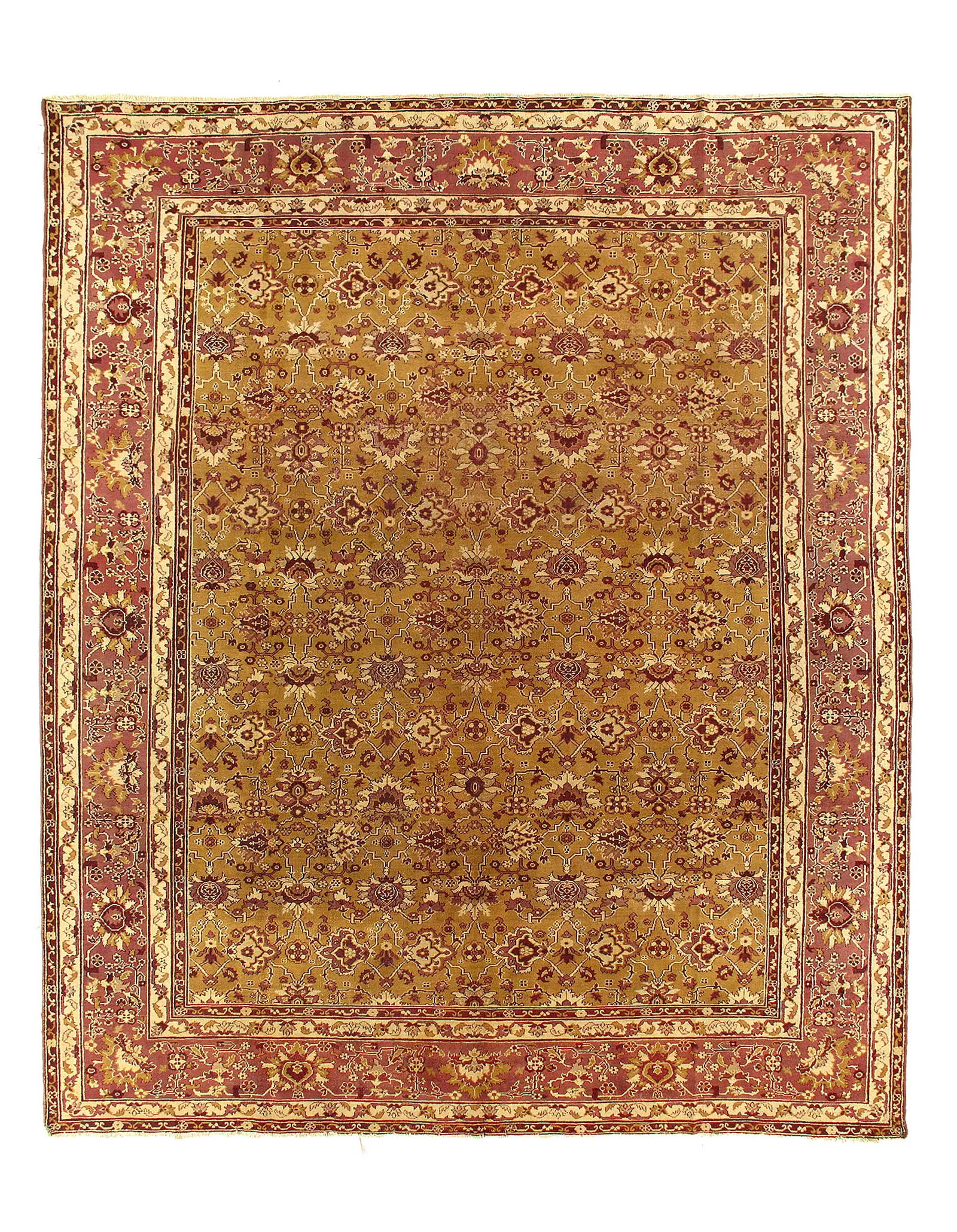 Gold Antique Agra 10'7" X 13': Gold Antique Agra 10'7" X 13' - circa 1900, Agra, Hand-Knotted, Lamb's Wool, 300 -019215- 862.This item is part of our fine auction collection which includes many fine home accessories including antiq