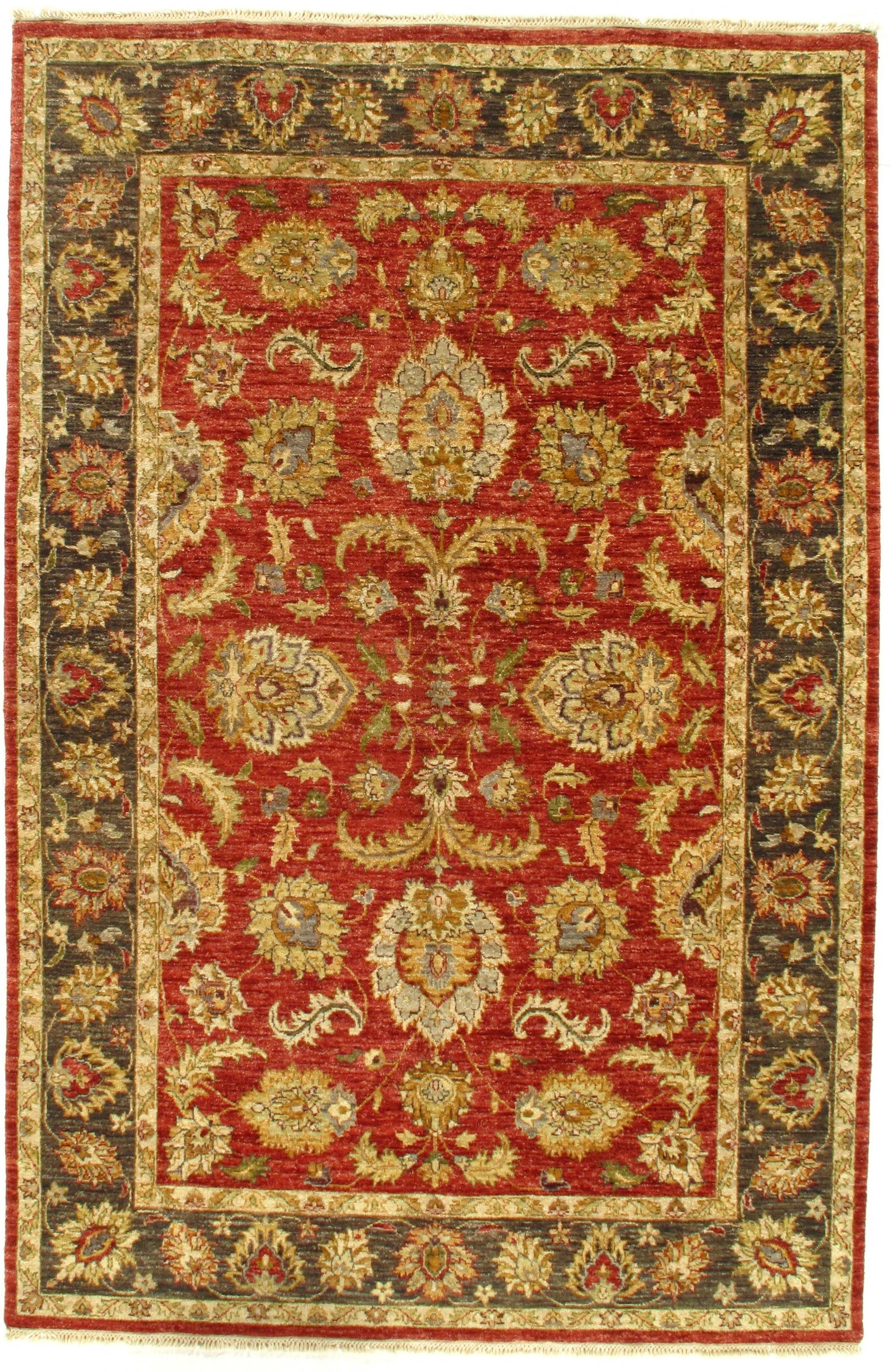 Rust Fine Agra Design 6' X 9': Rust Fine Agra Design 6' X 9' - New, Agra, Hand-Knotted, Lamb's Wool, 300 -D04301- 862.This item is part of our fine auction collection which includes many fine home accessories including antique rugs