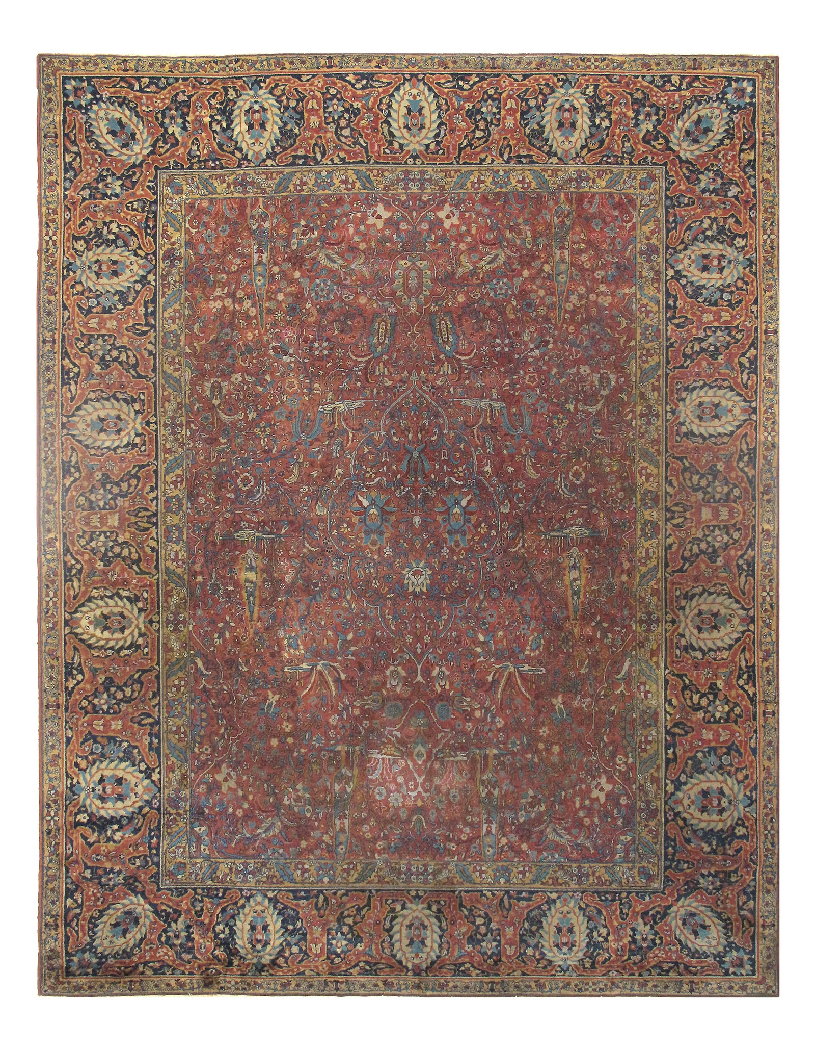 Rust Indian Antique Agra 11' X 14': Rust Indian Antique Agra 11' X 14' - Circa 1900, Agra, Hand-Knotted, Lamb's Wool, 300 -009543- 862.This item is part of our fine auction collection which includes many fine home accessories including 