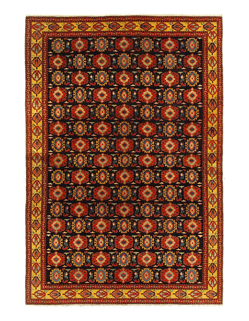 Black Color Fine Hand Knotted Antique N.W 10'5"x 15': Black Color Fine Hand Knotted Antique N.W 10'5"x 15'- Circa 1940, NW, Hand-Knotted, Lamb's Wool, 300 -D15274- 862.This item is part of our fine auction collection which includes many fine home accesso