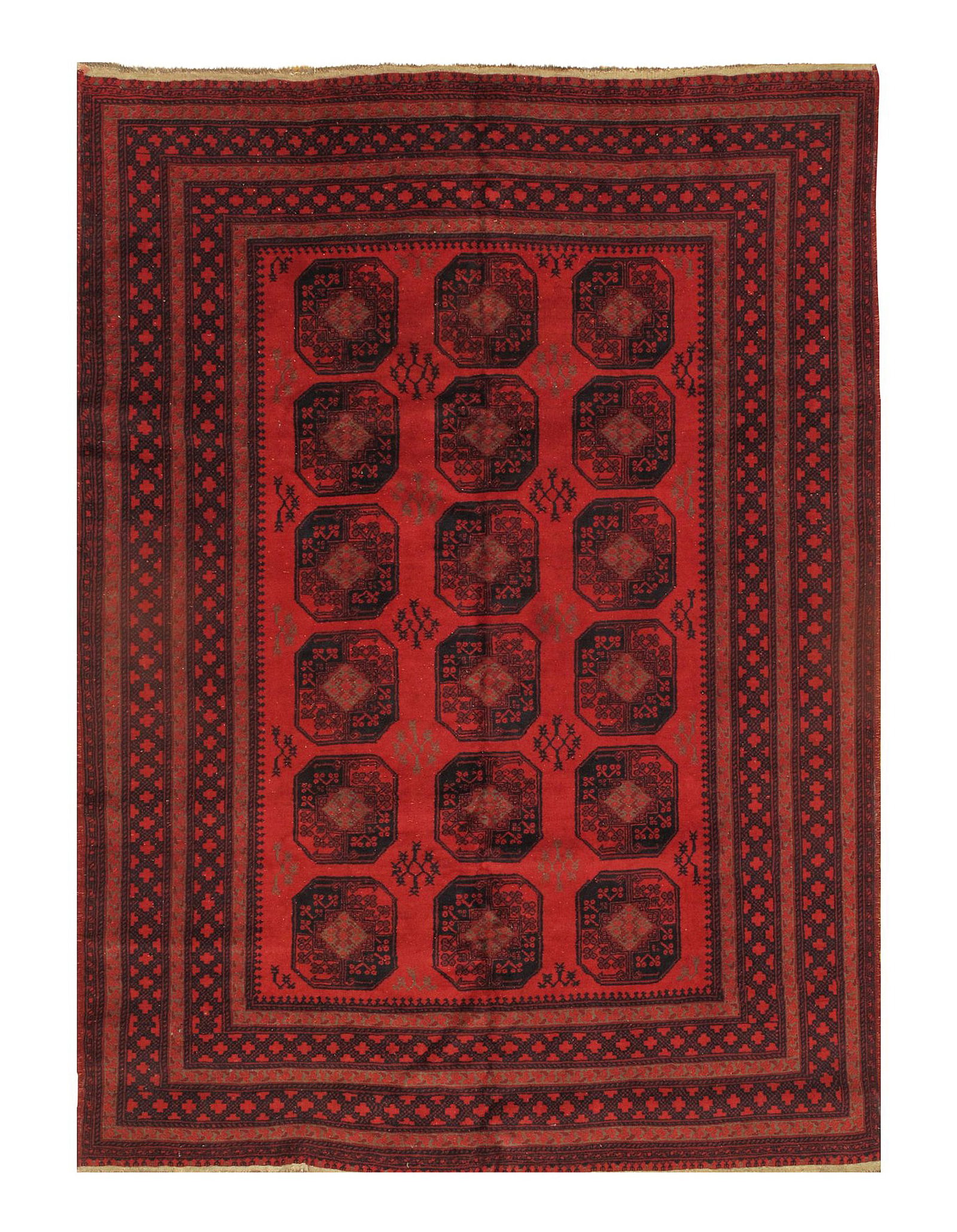 Red Antique Yamoud wool Rug 6'6" X 9' (1 of 7)