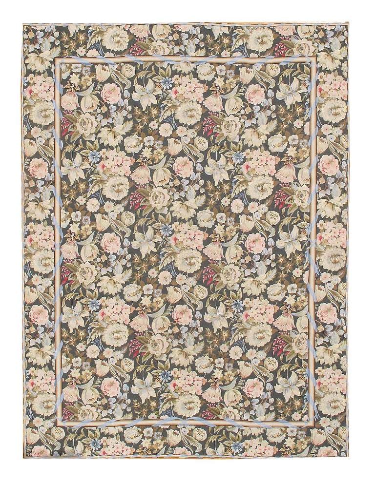 Fine Hand Knotted Aubusson Rug 8'9'' X 11'11'': Fine Hand Knotted Aubusson Rug 8'9'' X 11'11'' - New, Abussan, Hand-Knotted, Flat Weave, 300 -53369- 862.This item is part of our fine auction collection which includes many fine home accessories
