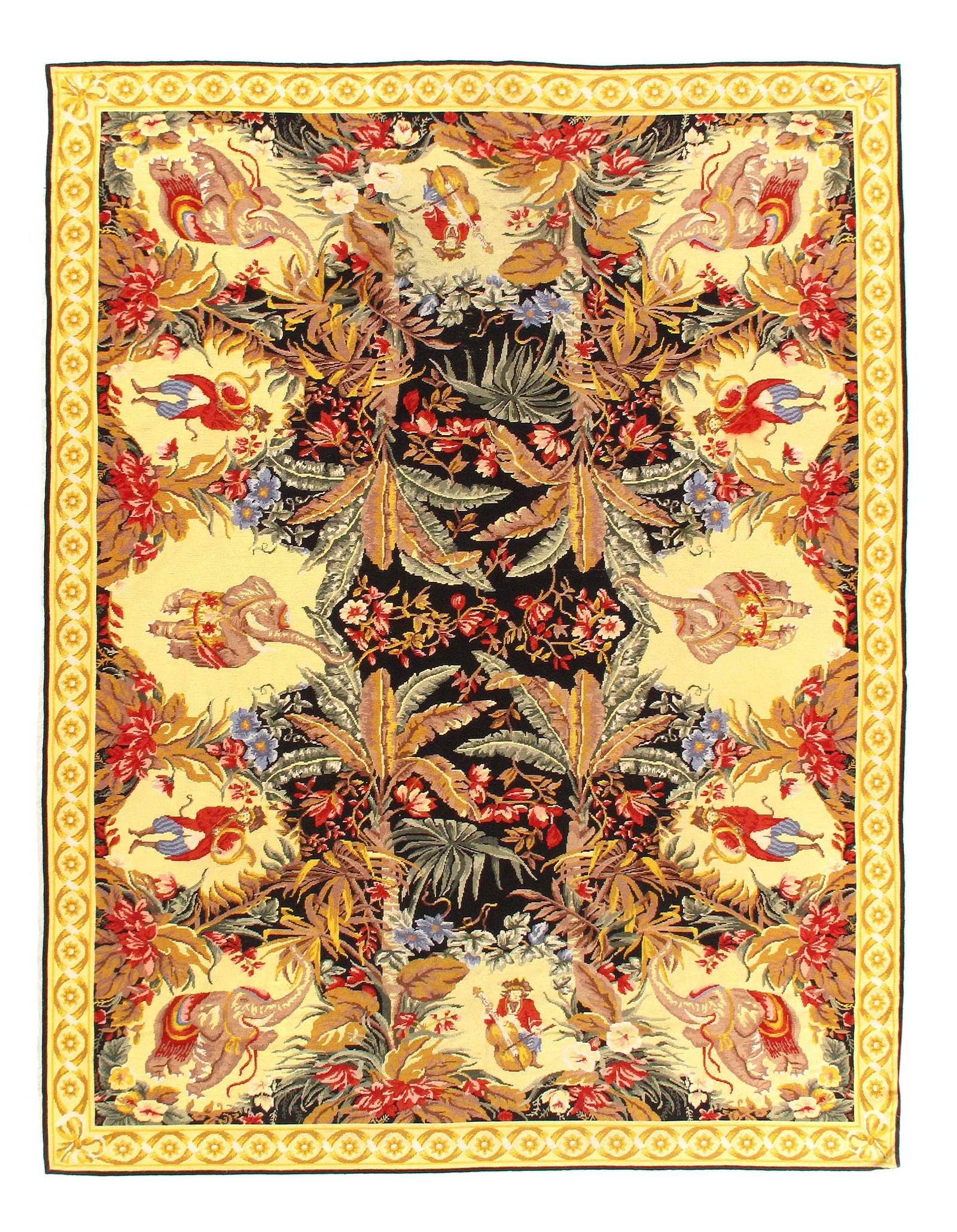 Multi Color Fine Hand Knotted Aubusson Rug 7'4'' X 9'5'': Multi Color Fine Hand Knotted Aubusson Rug 7'4'' X 9'5'' - New, Abussan, Hand-Knotted, Flat Weave, 300 -D14594- 862.This item is part of our fine auction collection which includes many fine home