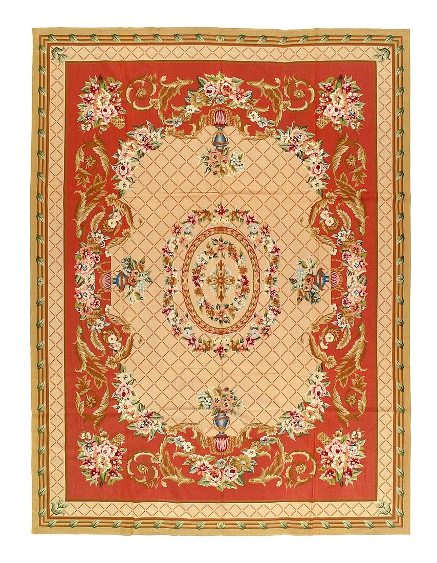 Gold Fench Abusson 8' X 11': Gold Fench Abusson 8' X 11' - , Abussan, Flatweave, Lamb's Wool, 300 -19035- 862.This item is part of our fine auction collection which includes many fine home accessories including antique rugs, vint