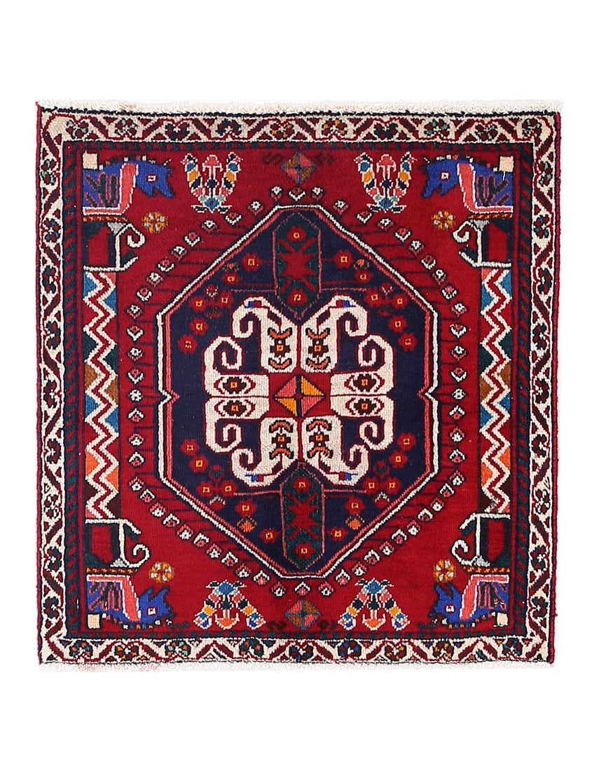 Fine Hand knotted Persian square Abadeh rug 1'11'' X 1'11'' (1 of 3)
