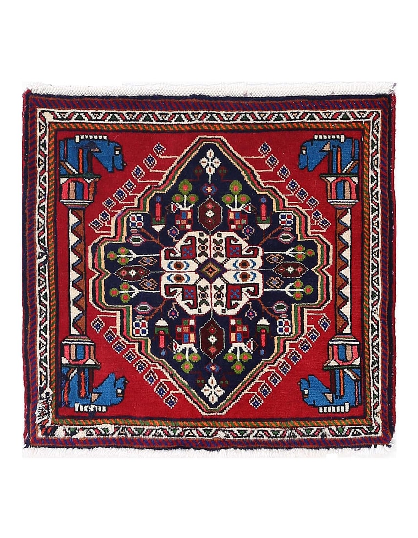 Fine Hand knotted Persian square Abadeh rug 2' X 2'2'' (1 of 3)