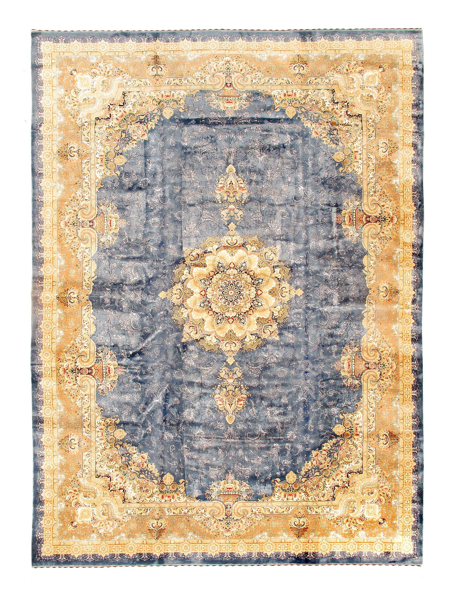 Persian Qum Design Rug 8'2"X 11'6": Persian Qum Design Rug 8'2"X 11'6" Qum, Brad loom, V.silk, 300 -D15522- 862.This item is part of our fine auction collection which includes many fine home accessories including antique rugs, vintage r