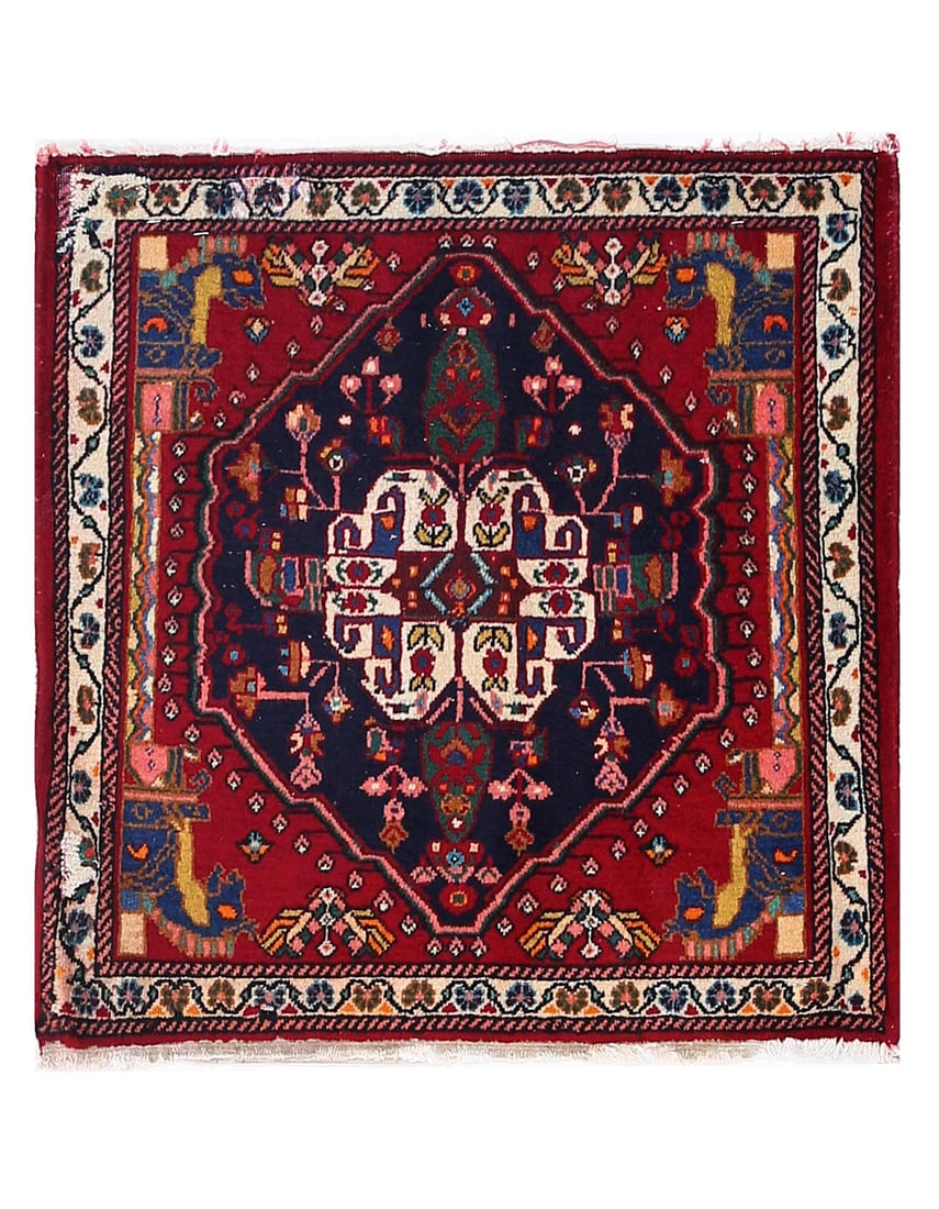 Fine Hand knotted Persian square Abadeh rug 2' X 2' (1 of 3)