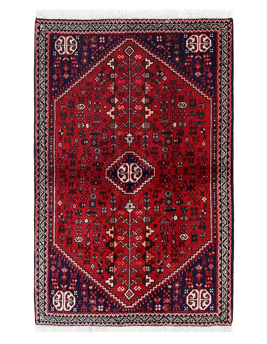 Red color Hand knotted Persian Abadeh rug 2' X 3'3'' (1 of 4)