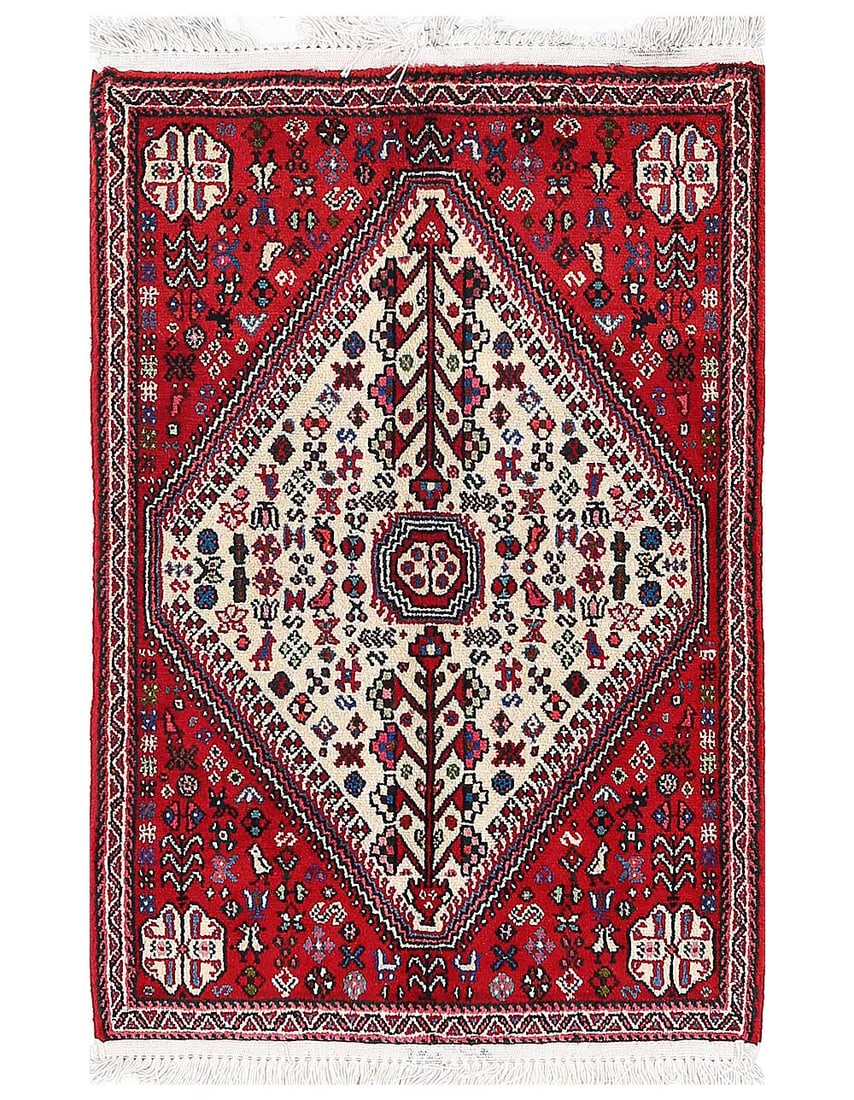 Red color Hand knotted Persian Abadeh 2'2'' X 3'4'': Red color Hand knotted Persian Abadeh 2'2'' X 3'4'' - New, Abadeh, Hand-Knotted, Lamb's Wool, 300 -D13483- 862.This item is part of our fine auction collection which includes many fine home accessorie