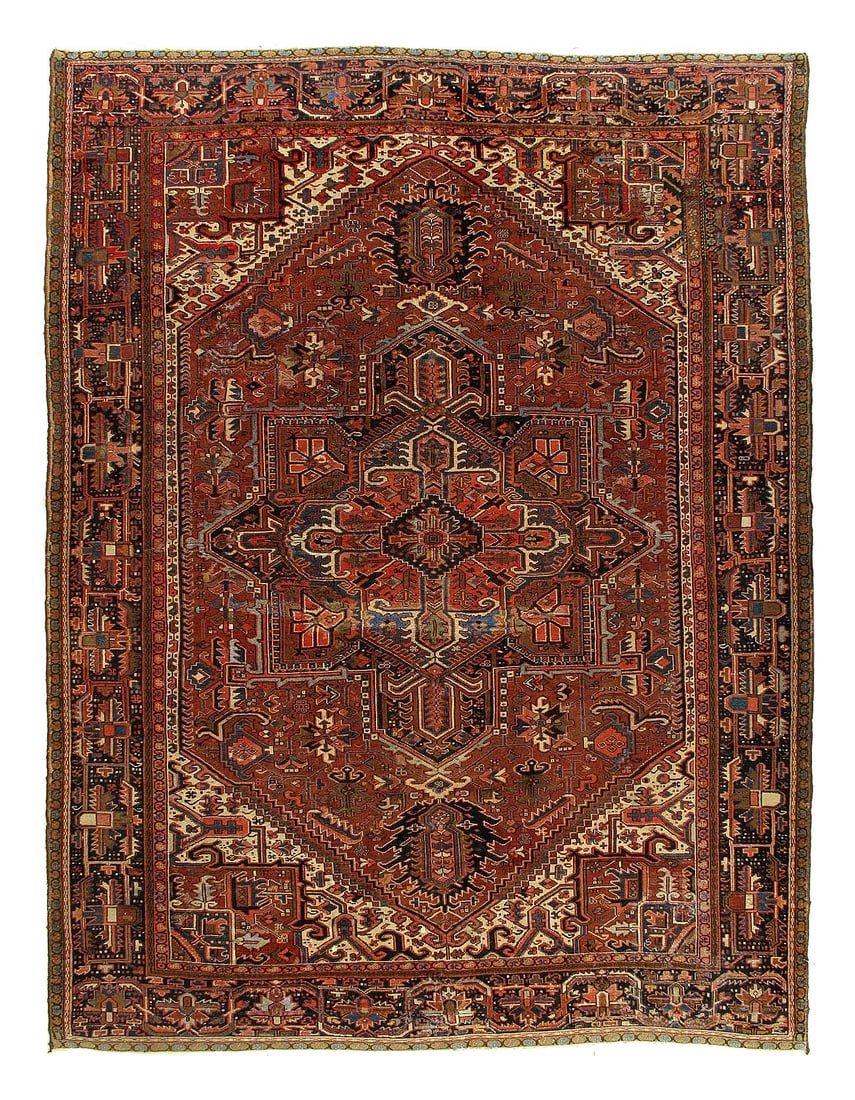 Persian Antique Heriz rug 9'7"X 12'9" (1 of 3)