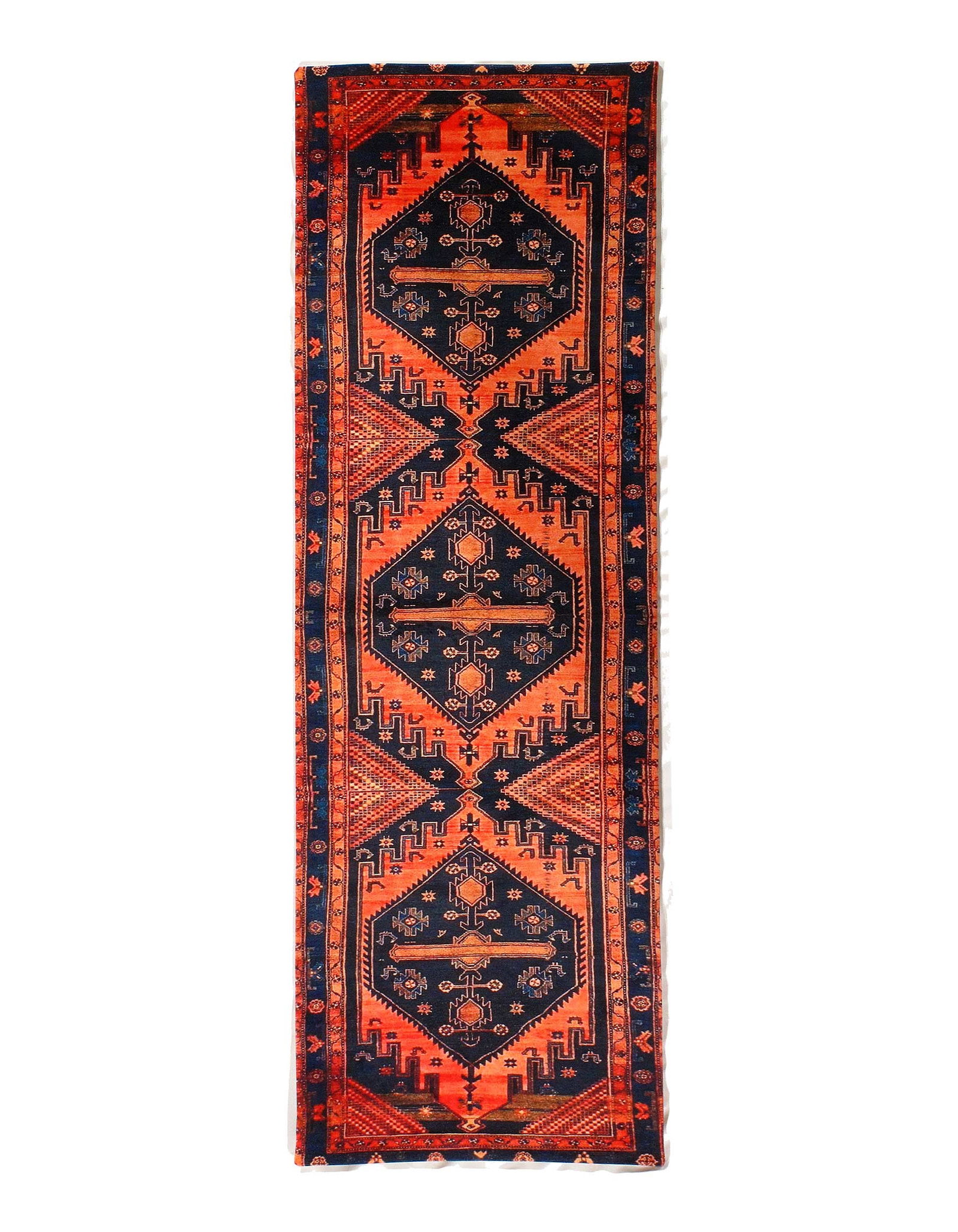 Vintage Bakhtiari design Velvet table cloth 1'3'' X 3'11'': Vintage Bakhtiari design Velvet table cloth 1'3'' X 3'11'' - , Bakhtiari, N/A, Velvet Silk, 300 -D11715- 862.This item is part of our fine auction collection which includes many fine home accessories 