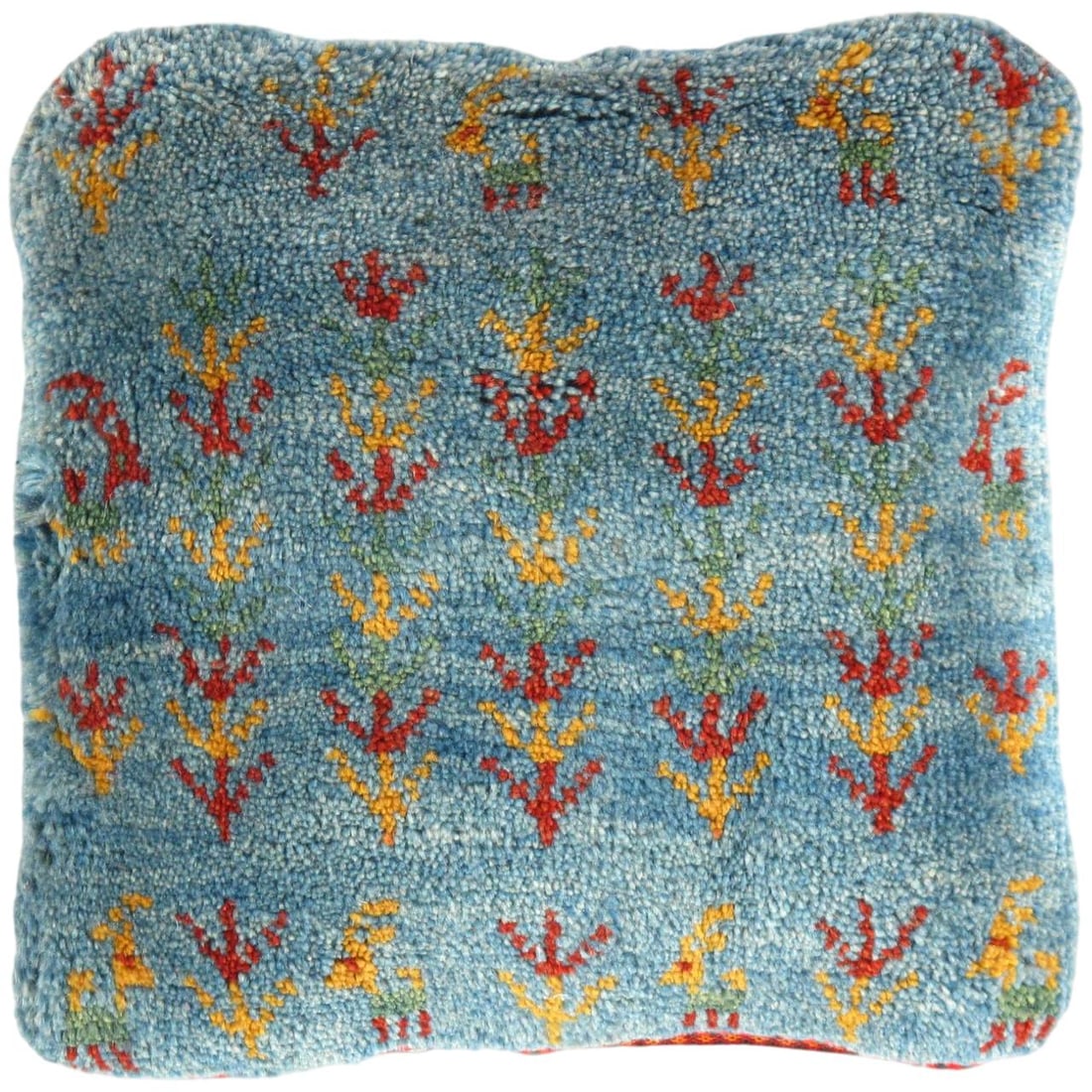 Fine Hand knotted Gabbeh pillow 16"X 17": Fine Hand knotted Gabbeh pillow 16"X 17" - N/A, Gabbeh, Hand-Woven, Lamb's Wool, 300 -PG 414- 862.This item is part of our fine auction collection which includes many fine home accessories including a