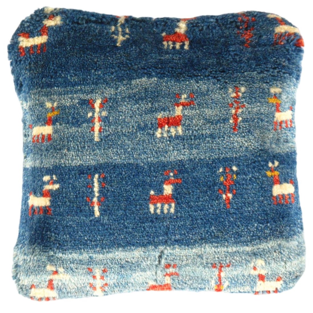 Fine Hand knotted Gabbeh pillow 16"X 16": Fine Hand knotted Gabbeh pillow 16"X 16" - N/A, Gabbeh, Hand-Woven, Lamb's Wool, 300 -PG 376- 862.This item is part of our fine auction collection which includes many fine home accessories including a
