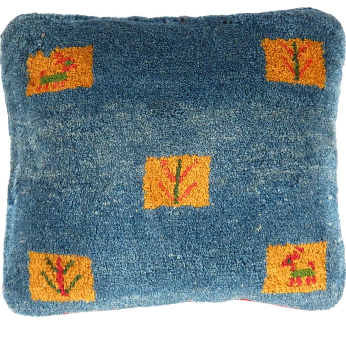 Fine Hand knotted Persian Gabbeh pillow 15'' X 17'': Fine Hand knotted Persian Gabbeh pillow 15'' X 17'' - New, Gabbeh, Handmade , Lamb's Wool, 300 -PG 382- 862.This item is part of our fine auction collection which includes many fine home accessories i