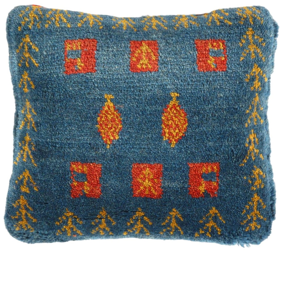 Fine Hand knotted Persian Gabbeh pillow 16'' X 16'': Fine Hand knotted Persian Gabbeh pillow 16'' X 16'' - New, Gabbeh, Handmade , Lamb's Wool, 300 -PG 339- 862.This item is part of our fine auction collection which includes many fine home accessories i