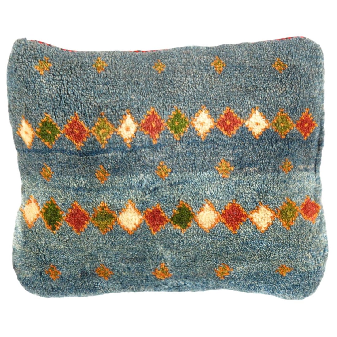 Fine Hand knotted persian Gabbeh pillow 14'' X 16'': Fine Hand knotted persian Gabbeh pillow 14'' X 16'' - New, Gabbeh, Handmade , Lamb's Wool, 300 -PG 332- 862.This item is part of our fine auction collection which includes many fine home accessories i