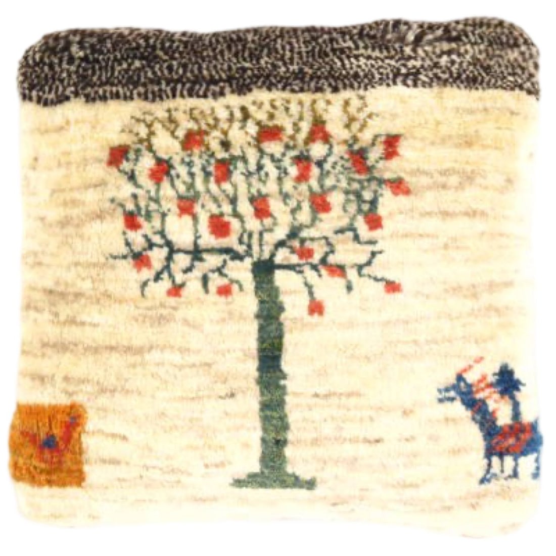 Fine Hand knotted Persian Gabbeh pillow 15'' X 16'': Fine Hand knotted Persian Gabbeh pillow 15'' X 16'' - New, Gabbeh, Handmade , Lamb's Wool, 300 -PG 282- 862.This item is part of our fine auction collection which includes many fine home accessories i
