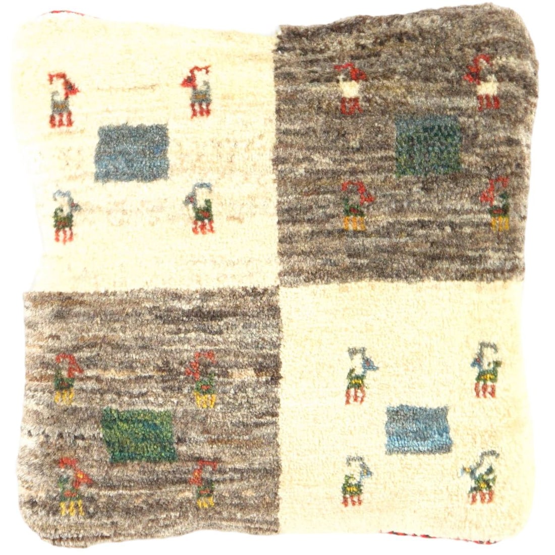 Fine Hand knotted Gabbeh pillow 15"X 15" (1 of 2)